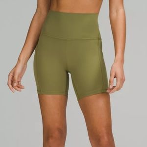 Lululemon align shorts with pockets, green, 6" length, size 14